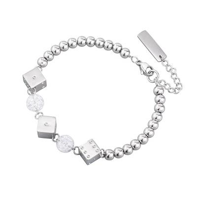 China TRENDY Hip Hop Fashion Jewelry Stainless Steel Punk Hypoallergenic Beads Cut Out Bracelet For Men/Women for sale