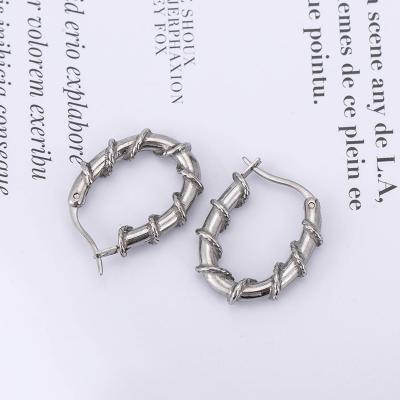 China Personality Vintage Mens Stainless Steel Punk Creative Skin Thorn Vine Earrings For Sensitive for sale