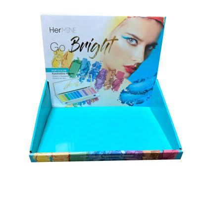 China Recycled Materials Customized White Board Display Insert Logo Costmetic Eyeshadow Corrugated Display Box for sale