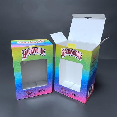 China New Style 4C Printing Disposable Strong Corrugated Color Paper Box White Box With Window for sale