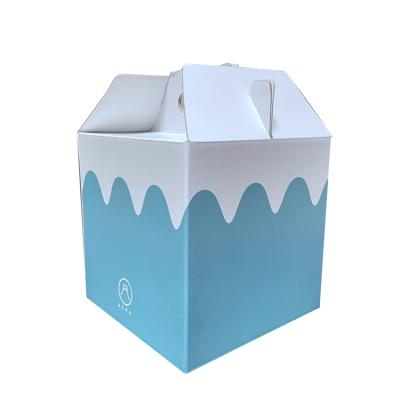 China Recyclable Good Price Finishing Printed Paper Corrugated Cardboard Packaging Gable Carton Gift Box With Handle for sale