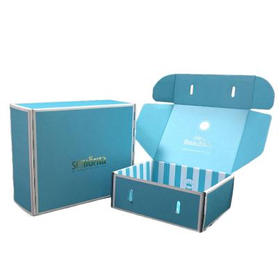 China Wholesale Fashion LOGO Strong Corrugated Shipping Box UV Tuck Top Corrugated Mailing Full Color Printing Box Recyclable for sale