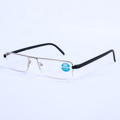 China Fashion\high quality gradual blue lightweight comfortable\durable Hengtai anti reading glass half frame comfortable eyewear with case in stock for sale