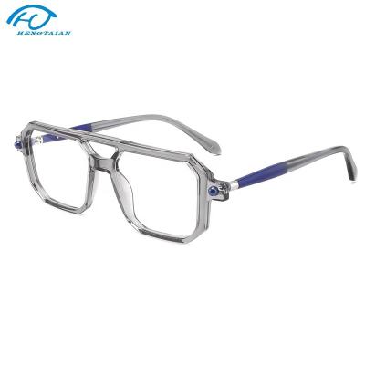 China Fashionable fashion eyewear 7138A Hengtai decoration aviation men's reading glass frame double deck small square ceramic glass frames for sale