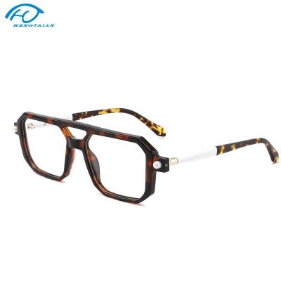 China Trendy Fashion Eyewear 7138A Aviation Men Reading Glass Frame Small Square Glass Frames Hengtai Double Bridge Eyewear Eyewear Eyewear TR90 Optical for sale