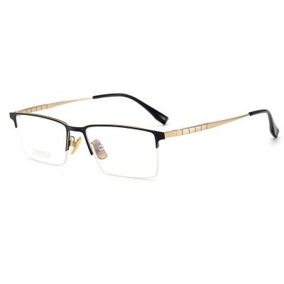 China Fashionable Optical Eyewear Hengtai Organ Leg Glasses Frames Pure Titanium Optical Glasses Eyewear Men's Half-rim Glass IP High Level Eyewear for sale