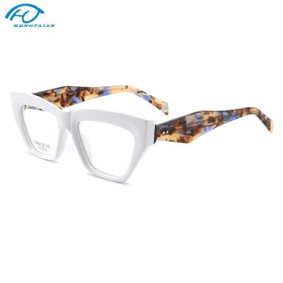 China Hengtai New Designer Acetate Durable Optical Eyeglasses Women Anti Prescription Eyeglasses Frames Double Blue Color Light Blocking for sale