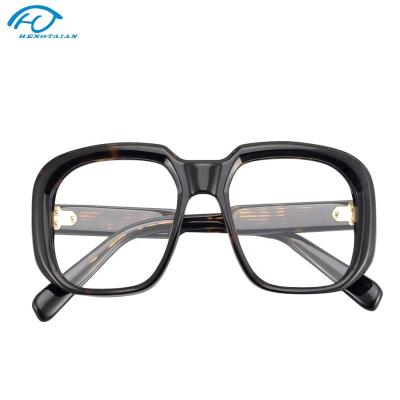 China Fashion Customized Modern Personality Street Hengtai Acetate Customized Retro Thick Sunglasses For Man And Women for sale