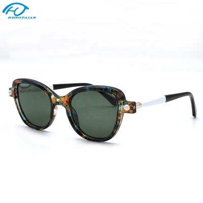 China Fashion Hengtai Sunglasses Shape Polarized TR+Acetate Sunglasses Cat Eye Shade Custom Logo Sun Glasses Men Women UV400 Ladies Sol Lens for sale