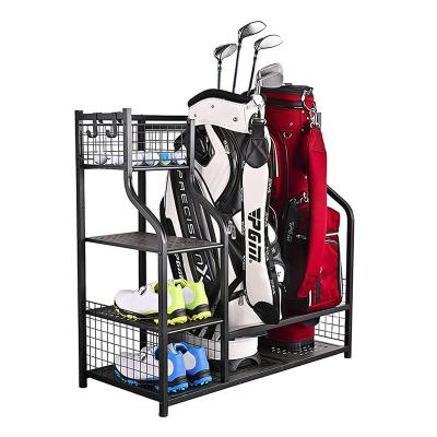 China Storage Golf Bag Storage Rack and Other Golfing Equipment Rack Extra Large Fits 2 Bags and Other Golfing Equipment Accessories for sale