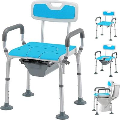 China Fits Comfortable 1 Heavy Duty Shower Chair With Back And Arms, Bedside Medical Commode, Adjustable Toilet Safety View And Raised Toilet Seat Spirit for sale