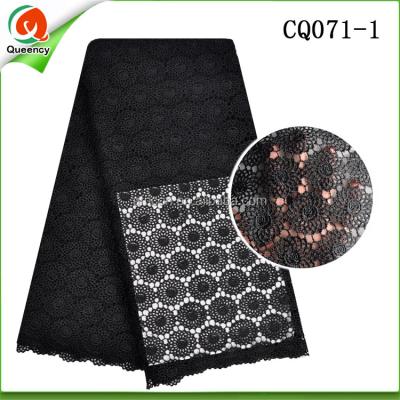 China Viable Black Crochet Lace Dress Fabric Cord Lace Korea Guipure Cord Lace Fabric for sale