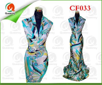 China CF033 Ladies Viable Classic Chiffon Ankara Printed Fabric For Party Or Wedding Dresses for sale