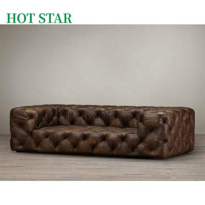 China Classic Design Luxury Home Furniture High Quality Tufted Genuine Leather Couch Lasted By Massage, Customized Sofa Couch, Modern Nice Couch for sale