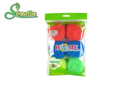 China Multi Purpose Soft Plastic Mesh Scourer Ball For Body Washing / Bathroom Cleaning for sale