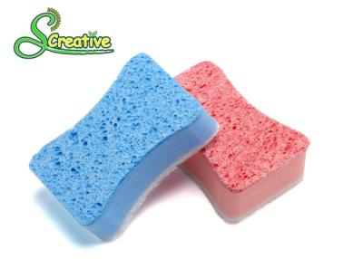 China Compressed Cellulose Car Sponge , Kitchen Daily Cleaning Cellulose Scrub Odor Resistant for sale