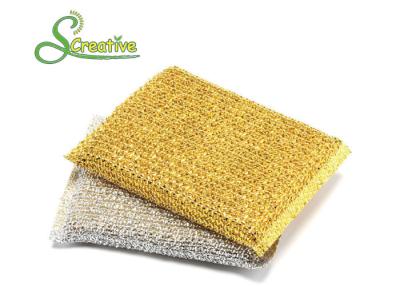 China Polyester Non Scratch Scourer Pads With Plastic Thread For Bathroom Cleaning for sale