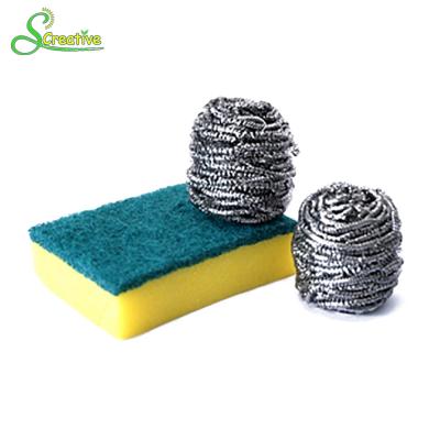 China 10g To 60g Spiral Stainless Steel Pan Scrubbers Ball For Cleaning Stain No Hurt for sale