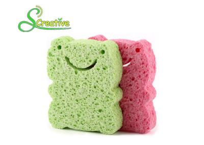 China Cute Colored Facial Cleansing Natural Cellulose Sponge Scrub Customized Shape for sale