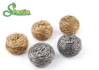 China Spiral Brass Scouring Pads / Metal Scouring Ball Soft Hand Feeling Customized Gram for sale