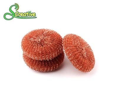 China Kitchen Cleaning Copper Steel Wire Round Scouring Pads No Bacterial Mesh Design for sale