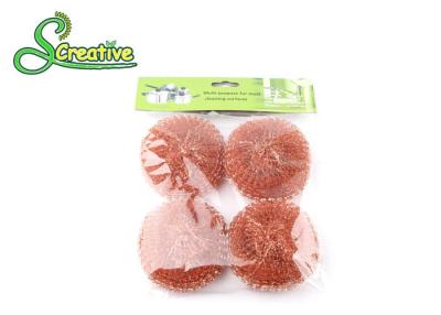 China 12g / 14g / 15g / 18g Copper Mesh Scourers Dish Scrubbing Pads Round Ball Shape for sale