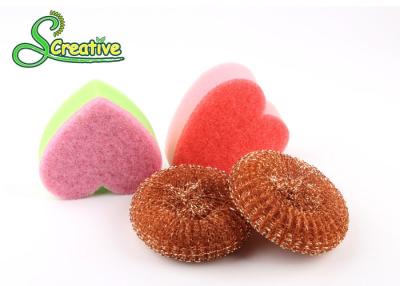 China Safe Cleaning Steel Wire Copper Scouring Pads Mesh Design No Falling Broken Bits for sale