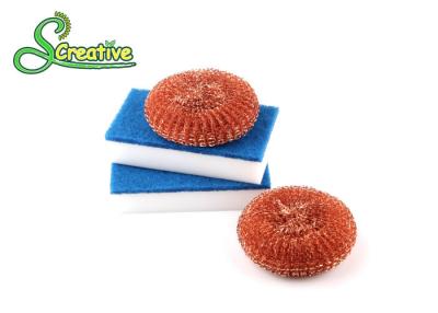 China 100% Copper Scouring Pads , Metal Pot Scrubbers For Fry Pan / BBQ Cleaning for sale