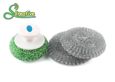 China Eco Friendly Pot Scrubber With Handle , Bathroom Cleaning Scouring Pads OEM / ODM for sale