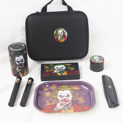 China Safety Multifunctional Smoking Set Zinc Herb Grinder Plastic Jar Electronic Scale Tube Rolling Tray Machine Custom Smoking Set for sale