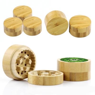 China Windproof Grinder Custom Logo Wooden Herb Grinder 2 Parts Portable Tobacco Grinder for sale