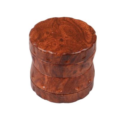 China Windproof Manufacturer Wholesale Custom Wood Grinder Diamond Teeth Wooden Herb Grinder Zinc Herb Grinder 2.4 Inch for sale