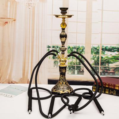 China Hot Sales Wholesale Hookah Four Hose Hookah Shisha Nargile Glass Arabic Hookah Customized Luxury Smoking Accessories for sale