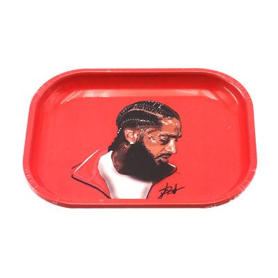 China Wholesale Eco-Friendly Herb Tobacco Smoke Serving Tin Tray Custom Metal Rolling Tray for sale