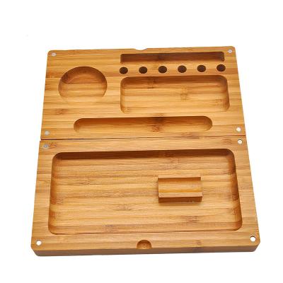 China Factory Custom Sale Bamboo Rolling Tray With Magnetic Cover High Quality Rolling Tray for sale