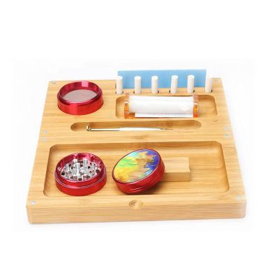 China Bamboo Rolling Bamboo Tray Set With Magnetic Lid by Flip Style Rolling Trays Custom for sale