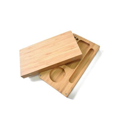 China Cheap Foldable Rolling Tray For Smoking Tobacco Roll Wholesale Bamboo Roll Cigarette Tray Set Custom Custom for sale