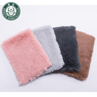 China Four-color Plush Pet Daily Breathable Common Non-slip Warm Mat Machine Washable Dog Mat for sale