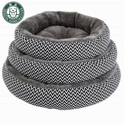 China Wholesale Travel Plush Winter Dog Pet Bed Soft Round Cat Bed Warm Puppy Cushion Teddy Small House Pet Bed For Dogs Cat for sale