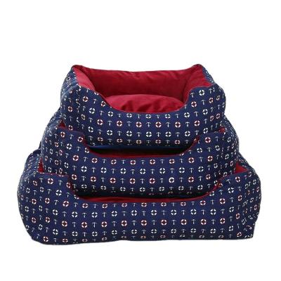 China Navy Style Waterproof Factory Direct Sales Oxford Cloth Square Pet Bed for sale