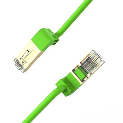 China Flat telecommunication cat7 patch cord 1m 20m 100m round flat elbow network cat7 straight patch cord for sale