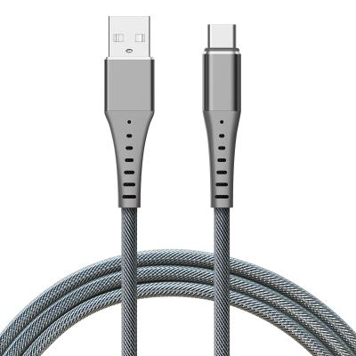 China Micro 3A USB Cable Fish Speed ​​Fast Charging Silk Weaving Silk Weave Data Cable for sale