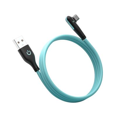 China Charging + Data Sending Type C Elbow Data Cable 1m Liquid Silicone USB Fast Charging Cable for sale