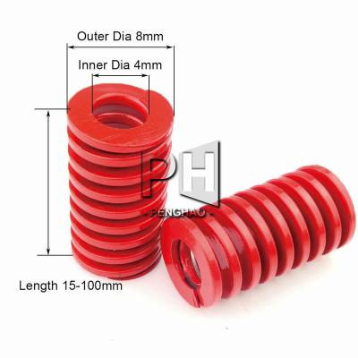 China Red Middle External Inner Loading Length -65mm of Die Mold Diameter 9mm Diameter 18mm Compression Spring Load Compression Spring for sale