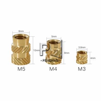 China 3D Thread Casting Inset Mature Brass Printer Parts Double Knurled SL Type Twill Copper Injection Brass Nut PH305058 for sale