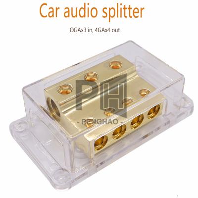 China Pure copper four ground wire audio hub power amplifier car negative ground distribution box the ground wire box per picture for sale