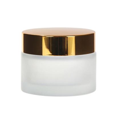 China Cosmetic Hot Selling Frosted Glass Cream Jar 5g 10g 15g 20g 30g 50g 100g Skin Cream Jar For Cosmetic Cream for sale