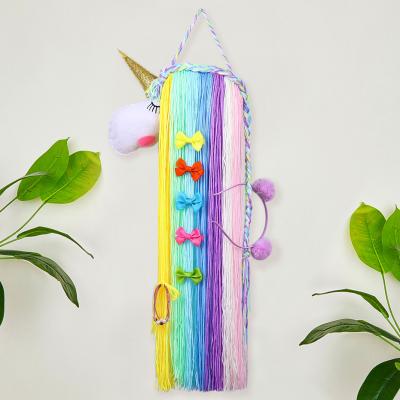 China Unicorn Hair Bows Storage Belt Hip Hop Hair Accessories for Girls Hair Clips Barrette Hanger Organizer Hairband Scrunchy Holder for sale