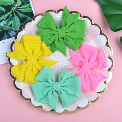 China 2pcs/lot Soft 3.5 inches Solid Nylon Hair Hangers Colorful Hair Clip For Kids Girls Boutique Handmade Hair Clip Headwear Hair Accessories for sale