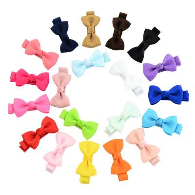 China Cute Amazon Jewelry 20 Colors Cute Hot Sale Children's Handmade Cute Bow Ribbon Hair Clip Hairpin for sale